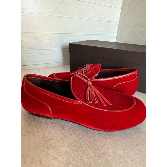 NIB Bottega‎ Veneta Men\'s Velvet Red Loafers Size 40 EU/ 7US main image 7